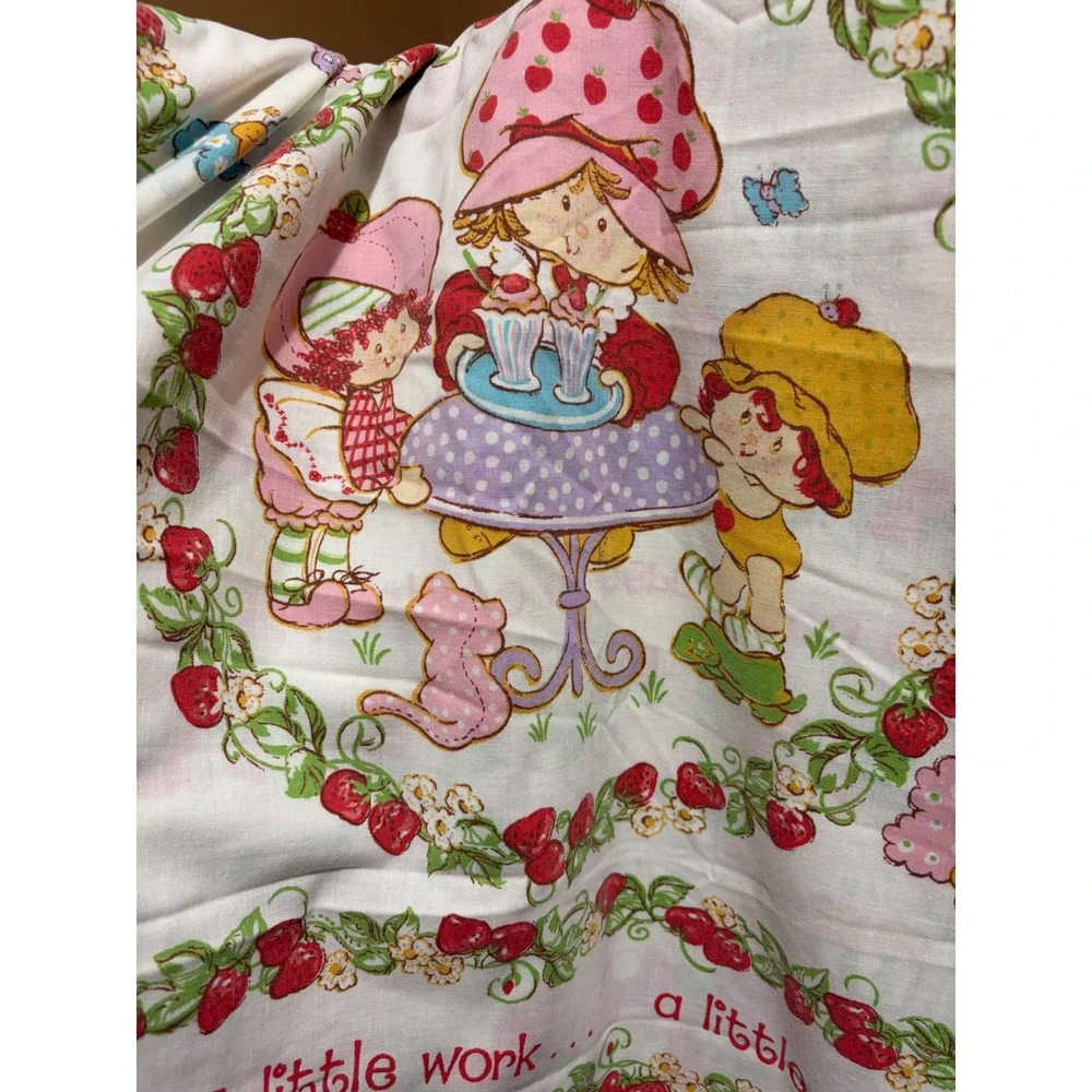 1980 Strawberry Shortcake Twin Flat Sheet 79